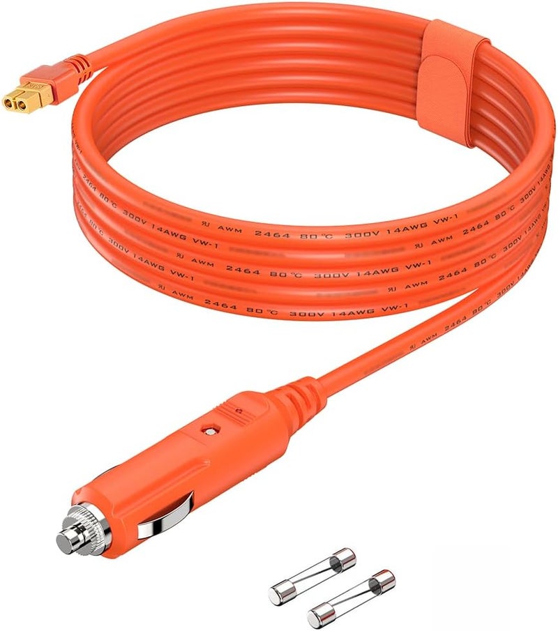 Tonton كابل تمديد شاحن سيارة موصل XT60، 14AWG 2M/6.6Ft كابل طاقة شحن سيارة DC، متوافق مع Anker SOLIX C300/C1000، EcoFlow Delta 2، Bluetti AC2A، محطة طاقة محمولة، مولد شمسي - Image 1